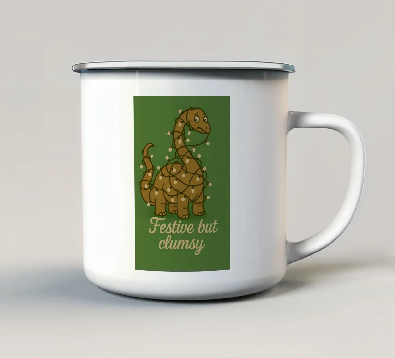 Meme divertente sul Diplodocus tazza in smalto da Funny Humor Art