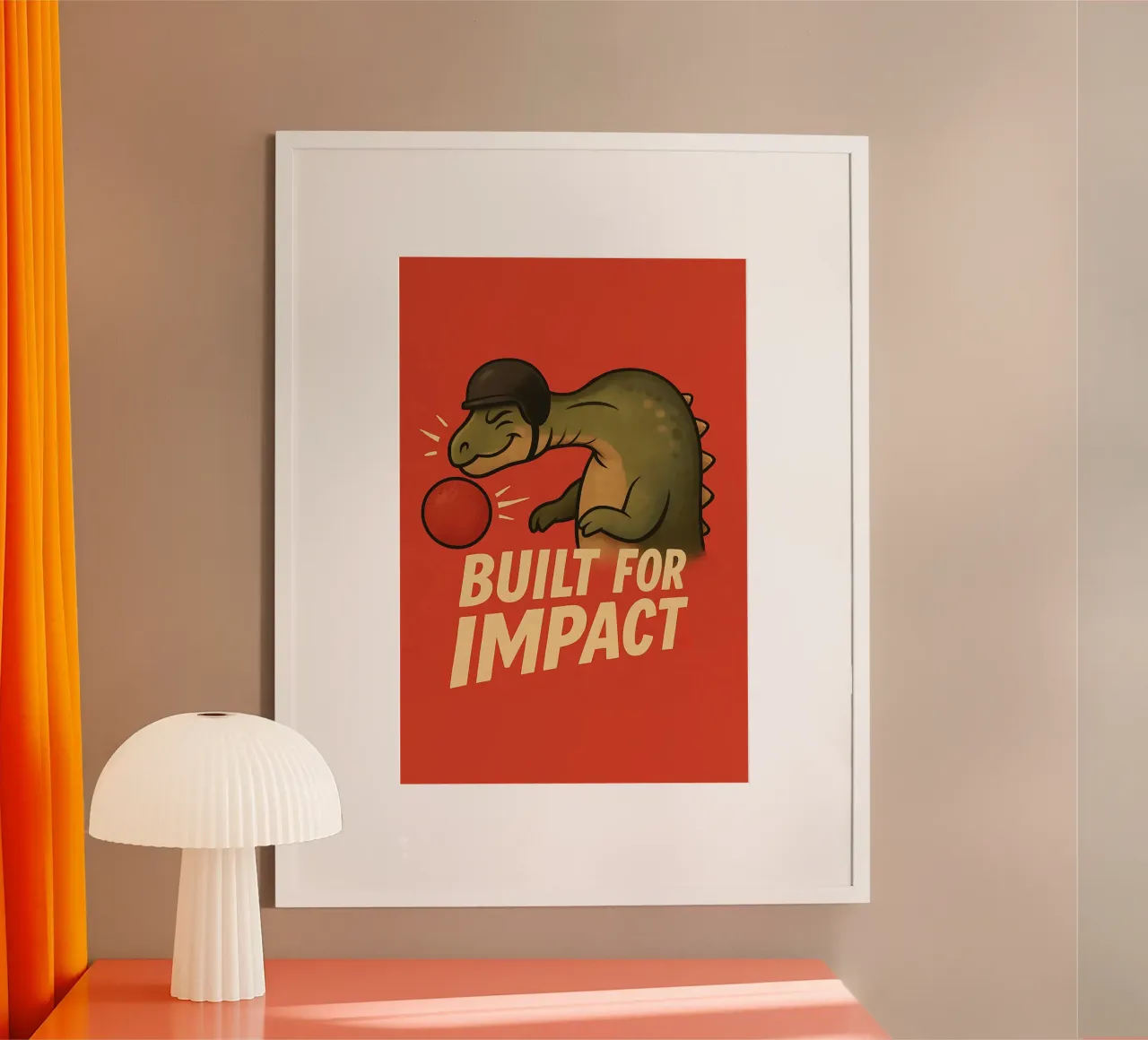 Divertente Meme del pachicefalosauro poster con telaio in legno da Funny Humor Art