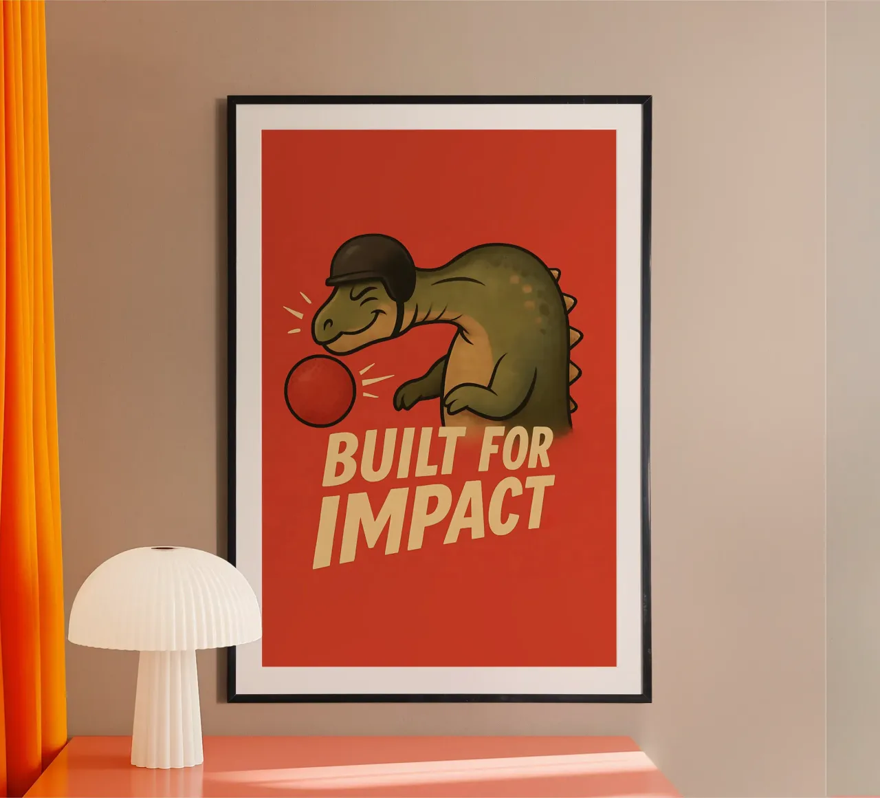 Divertente Meme del pachicefalosauro poster con telaio in legno da Funny Humor Art