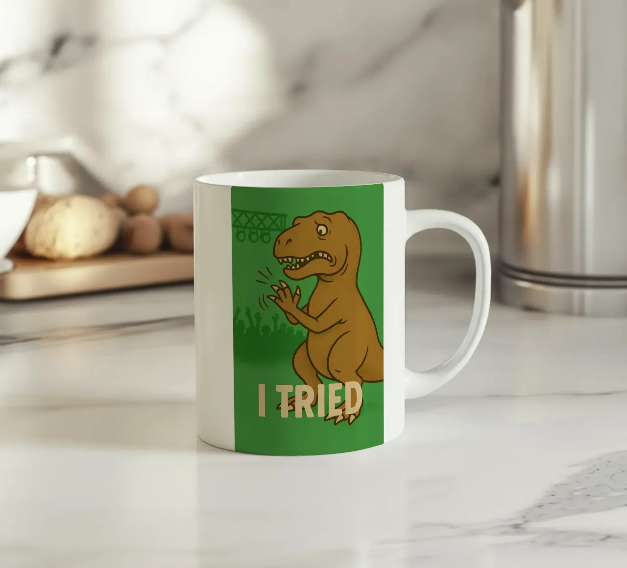 Meme divertente sul T-rex tazza in ceramica da Funny Humor Art