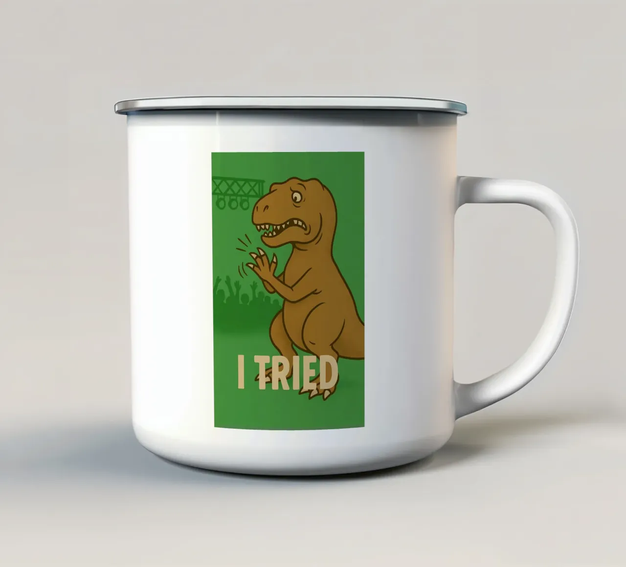Meme divertente sul T-rex tazza in smalto da Funny Humor Art