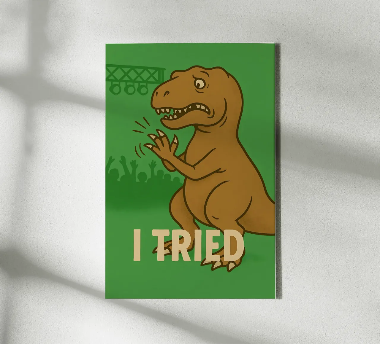 Funny T-rex Meme canvas met Baklijst van Funny Humor Art