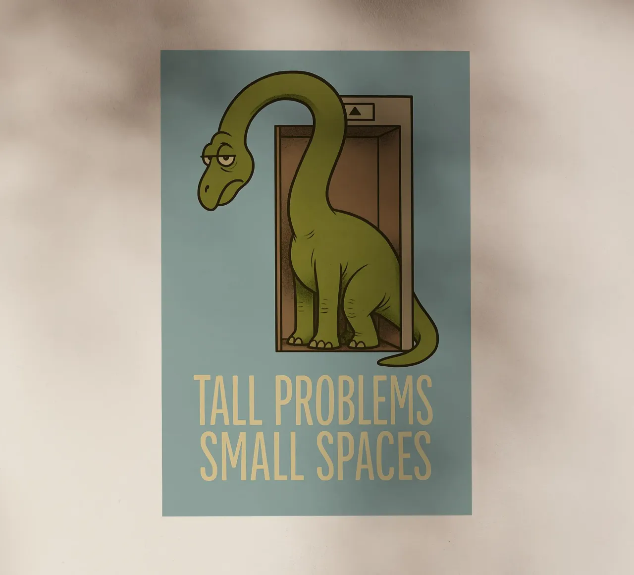 Meme divertente sul brachiosauro pellicola backlit da Funny Humor Art