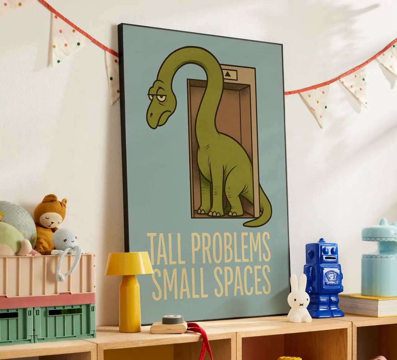 Meme divertente sul brachiosauro alluminio dibond da Funny Humor Art