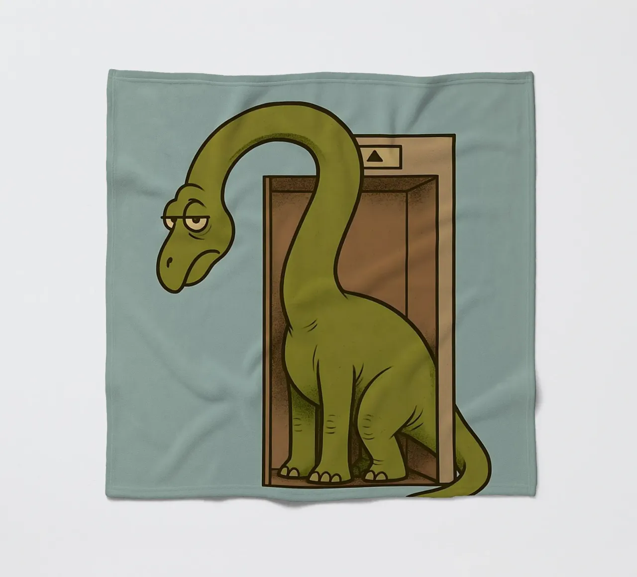Funny Brachiosaurus Meme fleece blanket by Funny Humor Art