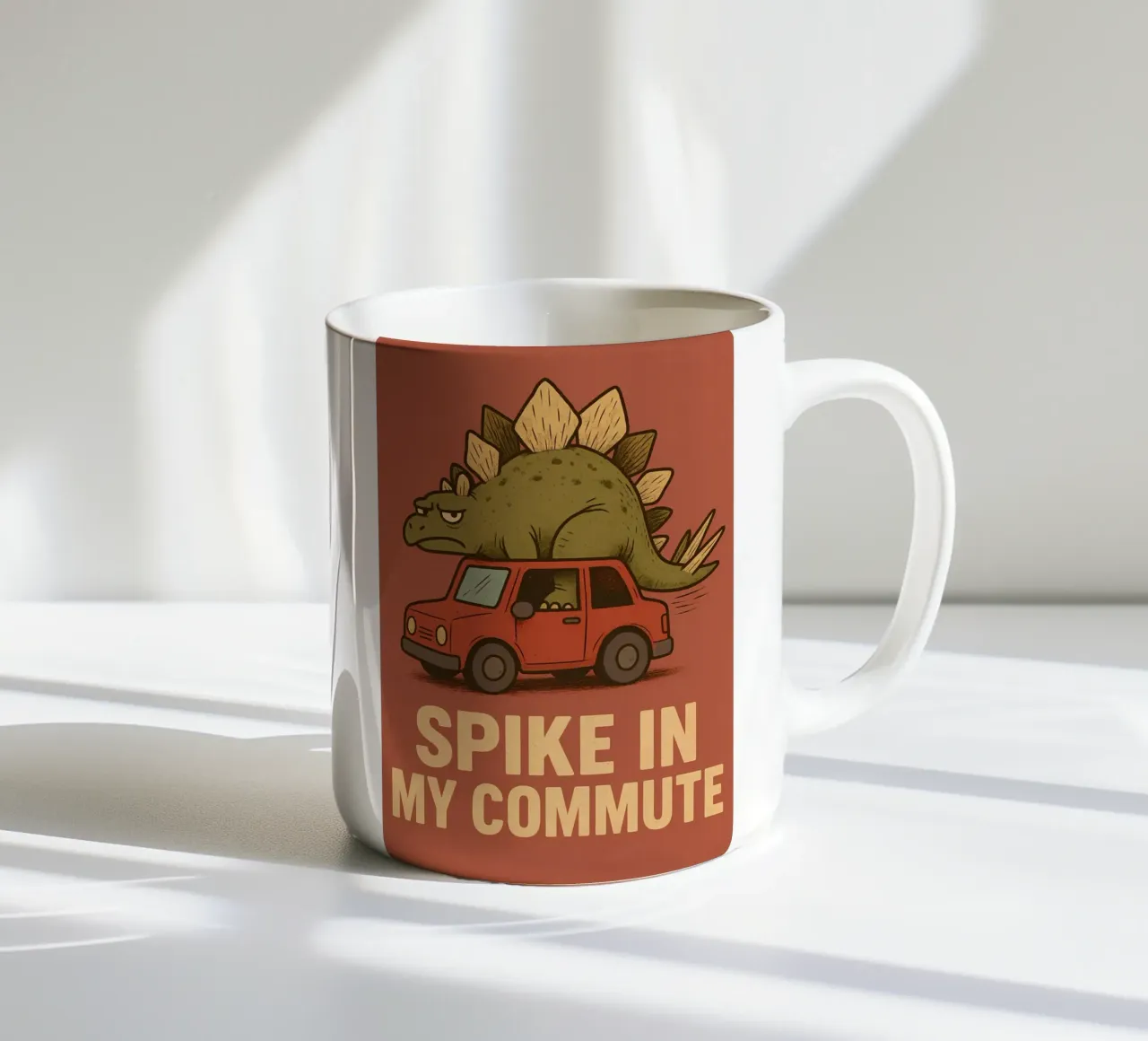 Funny Stegosaurus Meme ceramic mug by Funny Humor Art