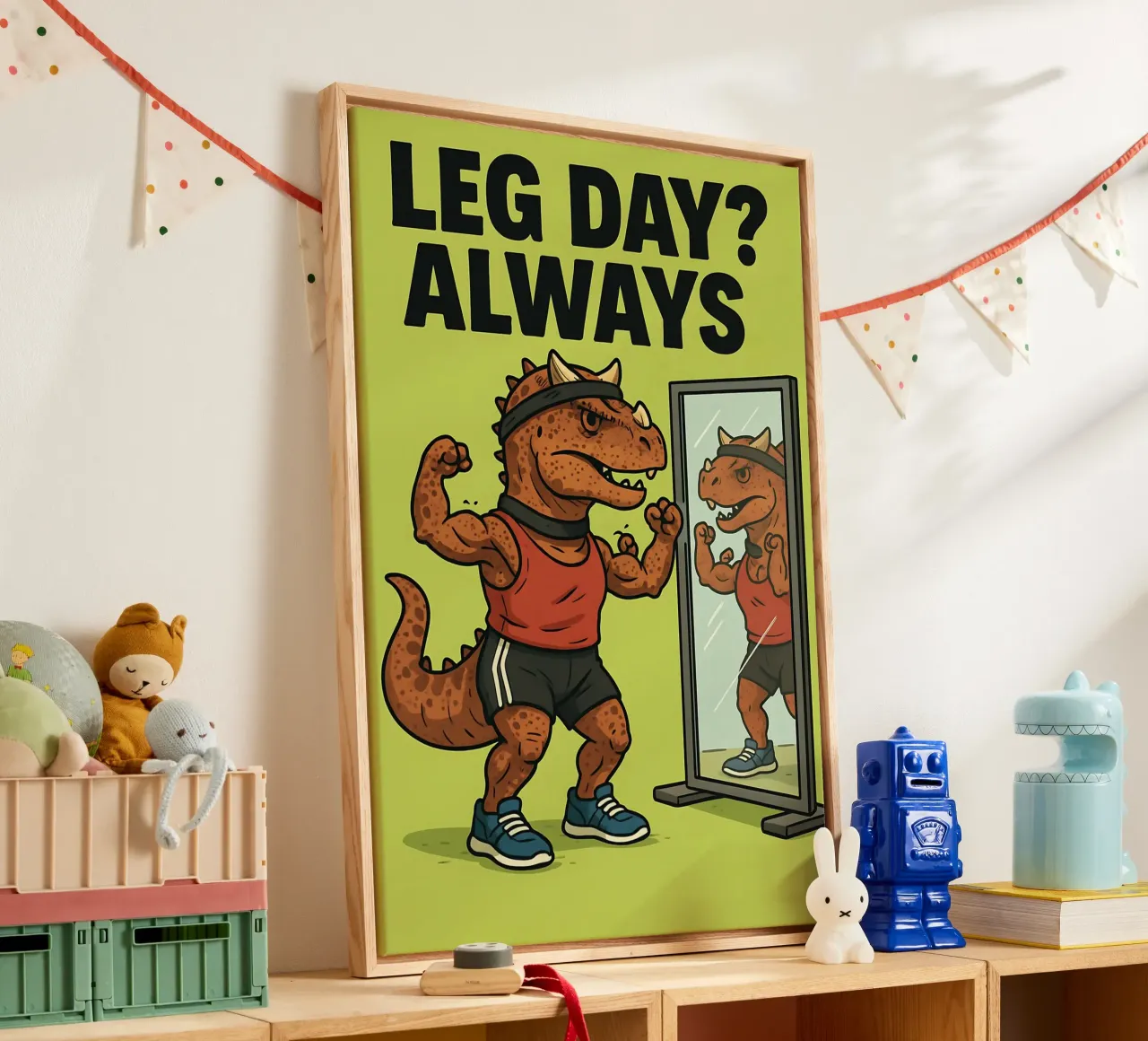 Funny Carnotaurus Meme canvas with Floater frame by Funny Humor Art