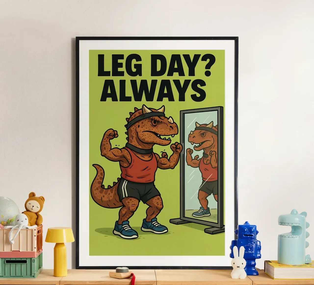 Meme divertente del carnotauro poster con telaio in alluminio da Funny Humor Art