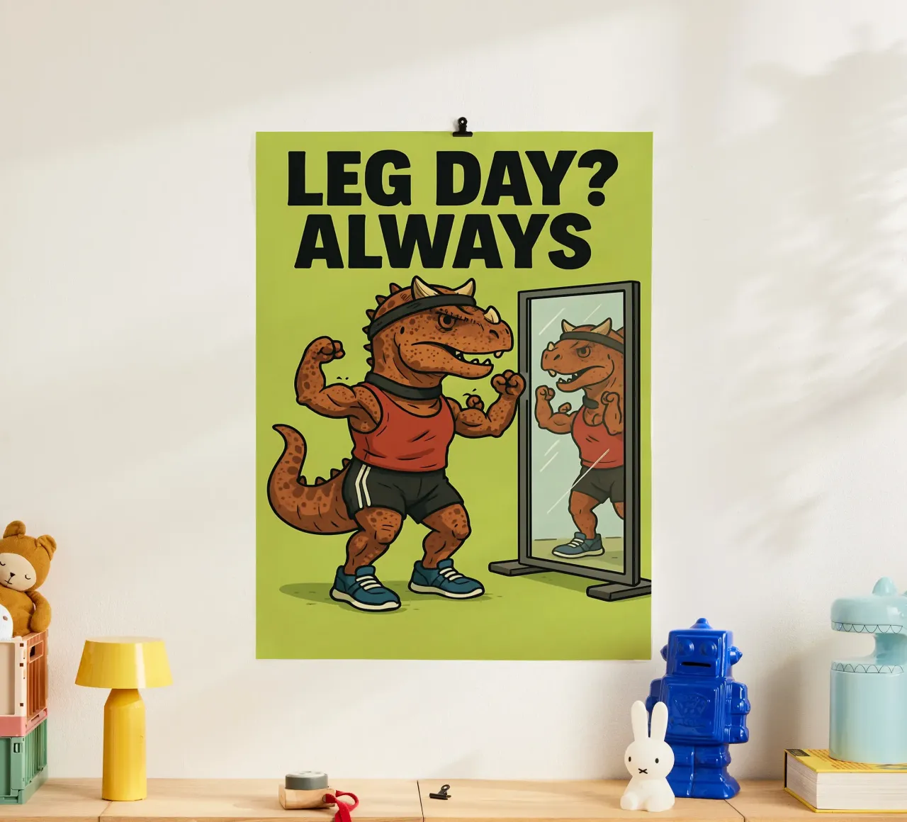 Meme divertente del carnotauro poster con telaio in alluminio da Funny Humor Art