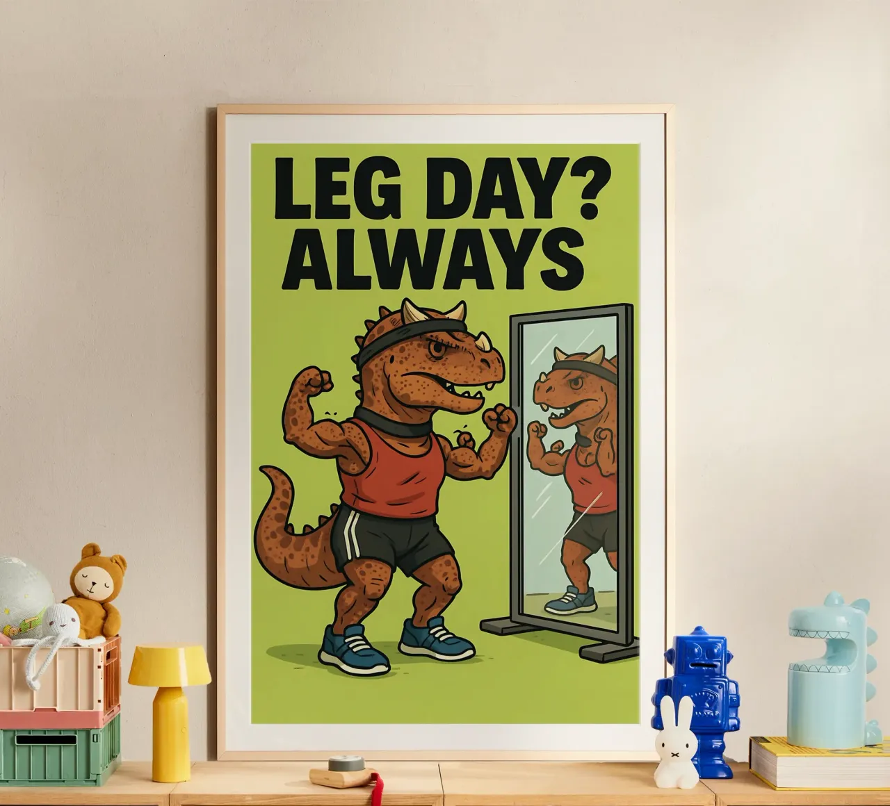 Meme divertente del carnotauro poster con telaio in alluminio da Funny Humor Art