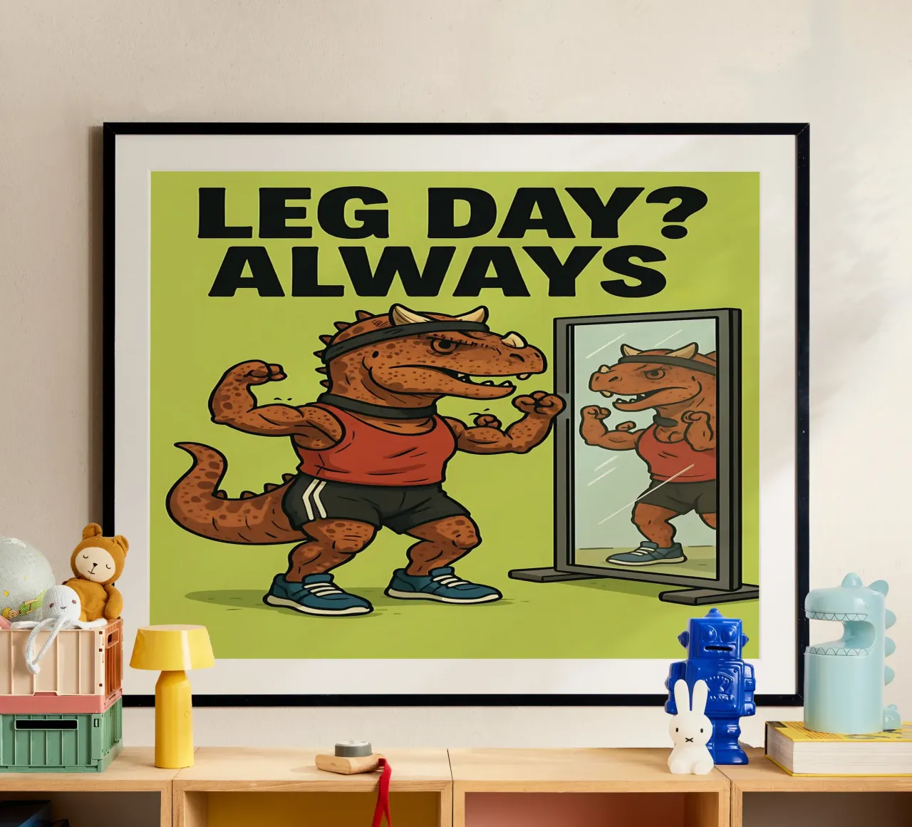 Meme divertente del carnotauro poster con telaio in alluminio da Funny Humor Art