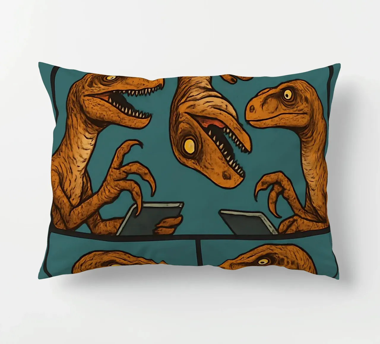Meme divertente sui Raptors cuscino da Funny Humor Art