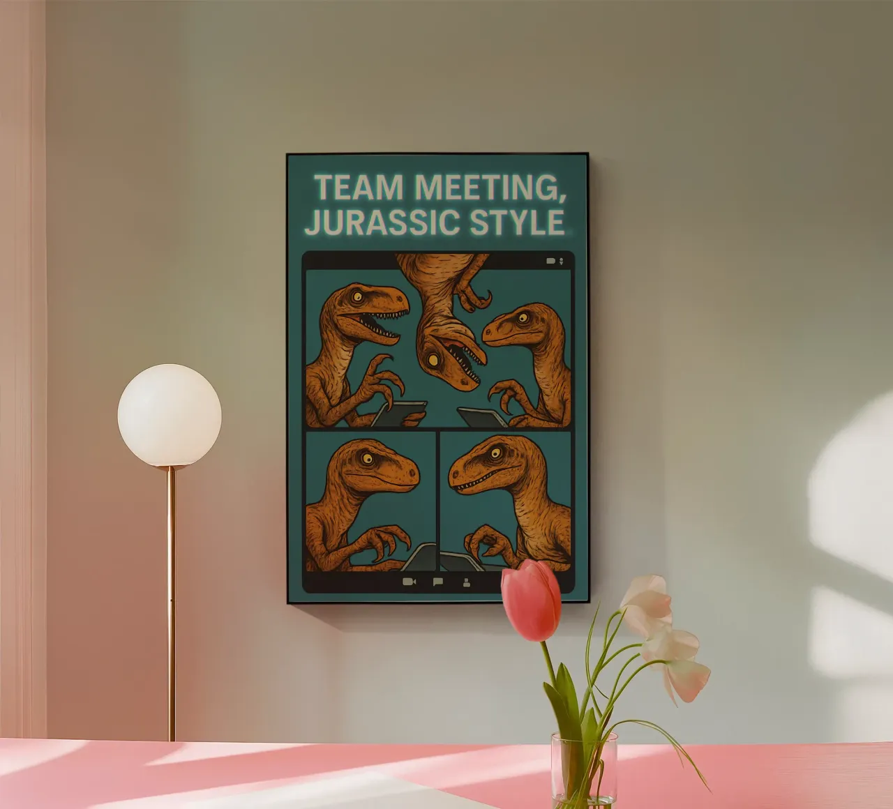 Meme divertente sui Raptors plexiglass da Funny Humor Art