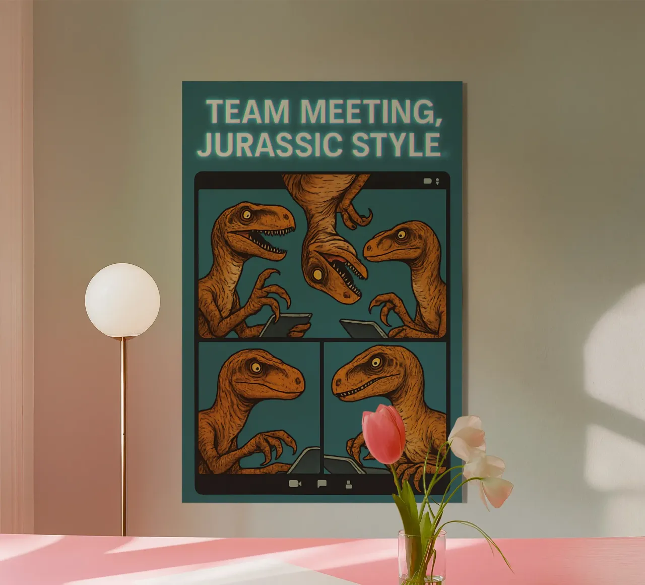 Meme divertente sui Raptors plexiglass da Funny Humor Art