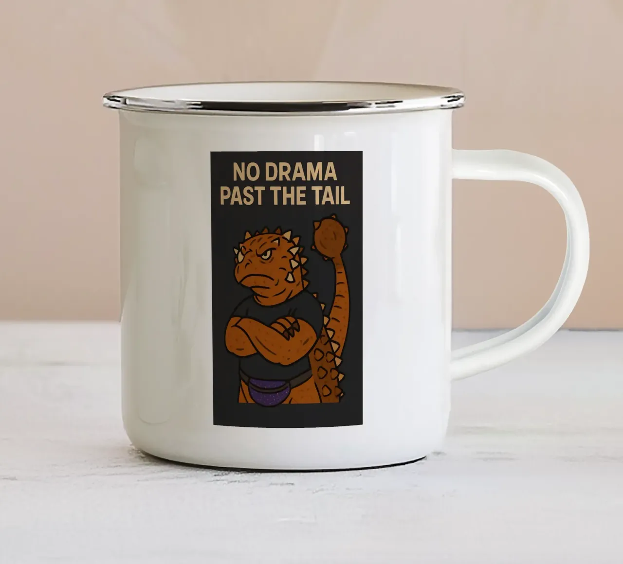 Meme divertente sull'anchilosauro tazza in smalto da Funny Humor Art