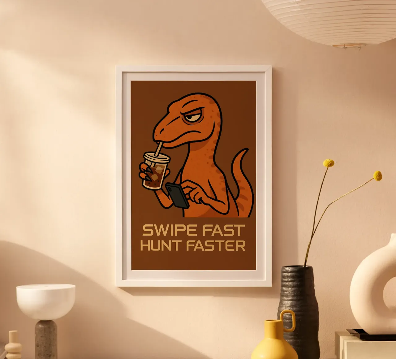 Meme divertente Velociraptor poster da Funny Humor Art