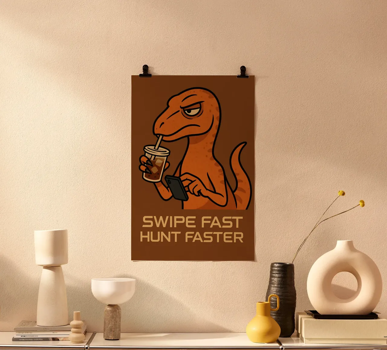 Meme divertente Velociraptor poster da Funny Humor Art