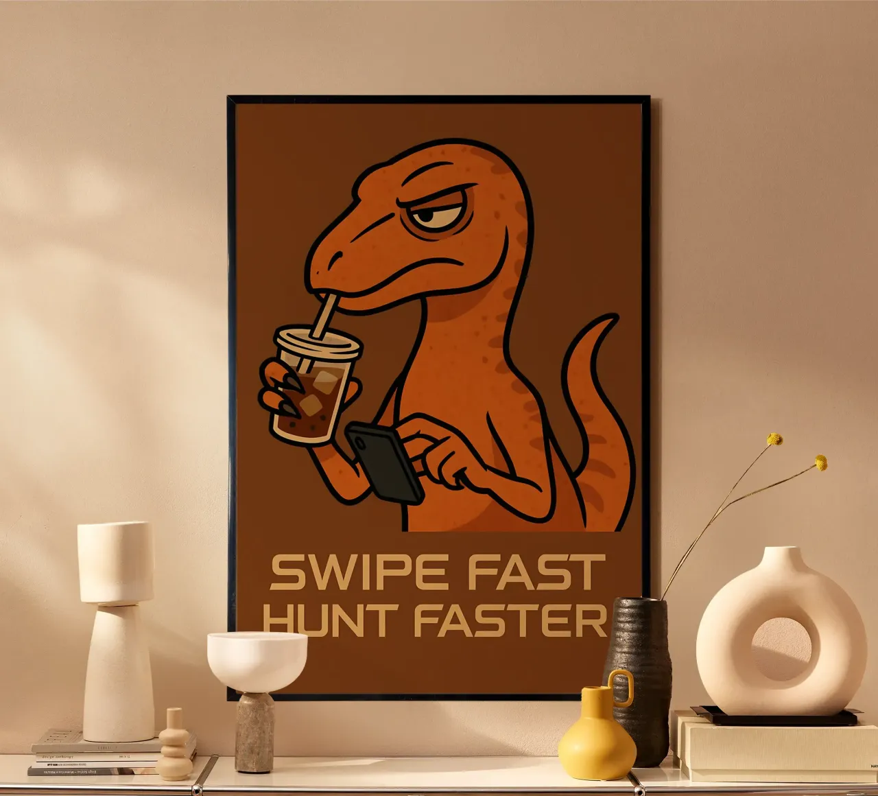 Meme divertente Velociraptor poster da Funny Humor Art