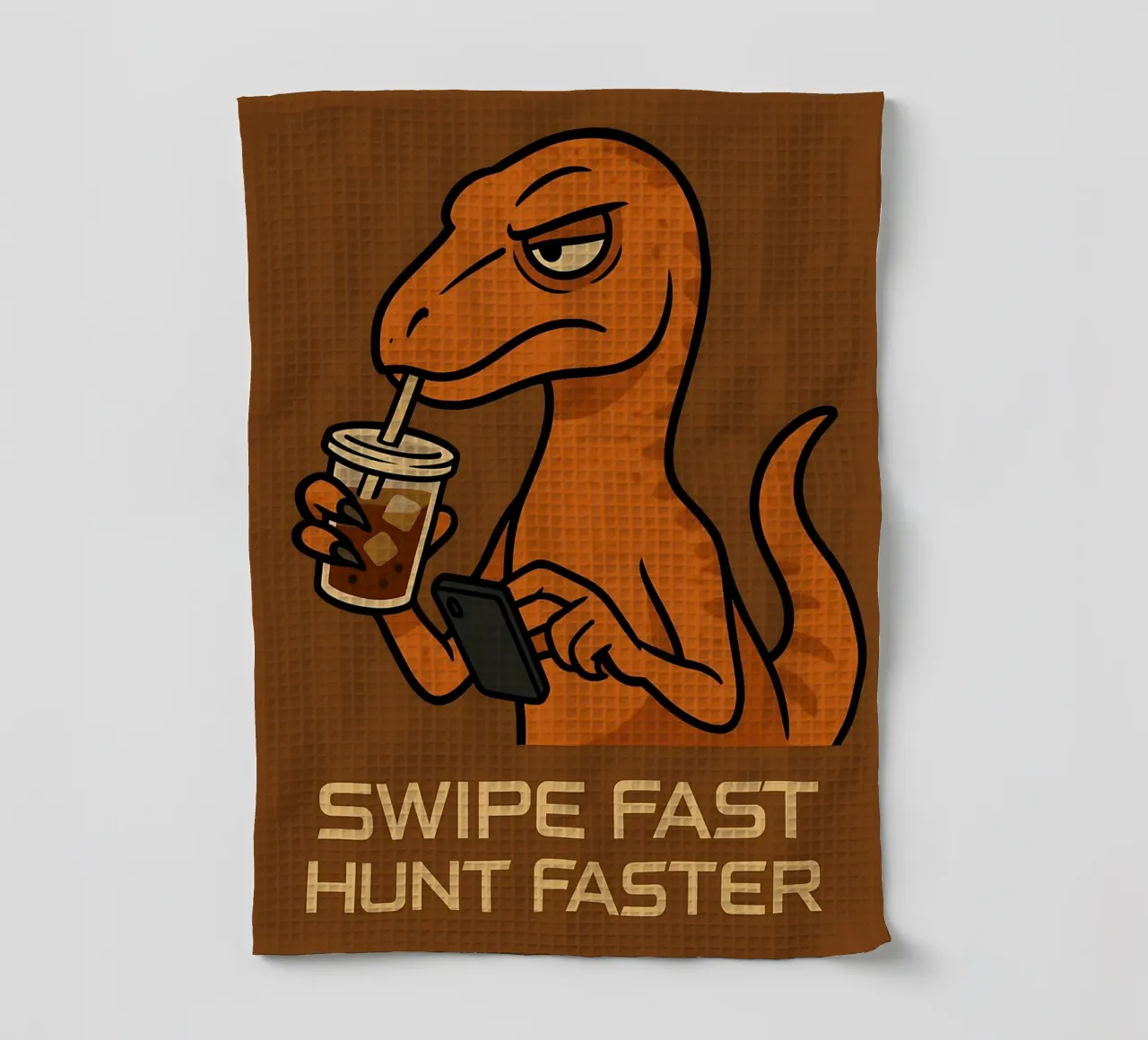 Lustiges Velociraptor-Memo Geschirrtuch von Funny Humor Art