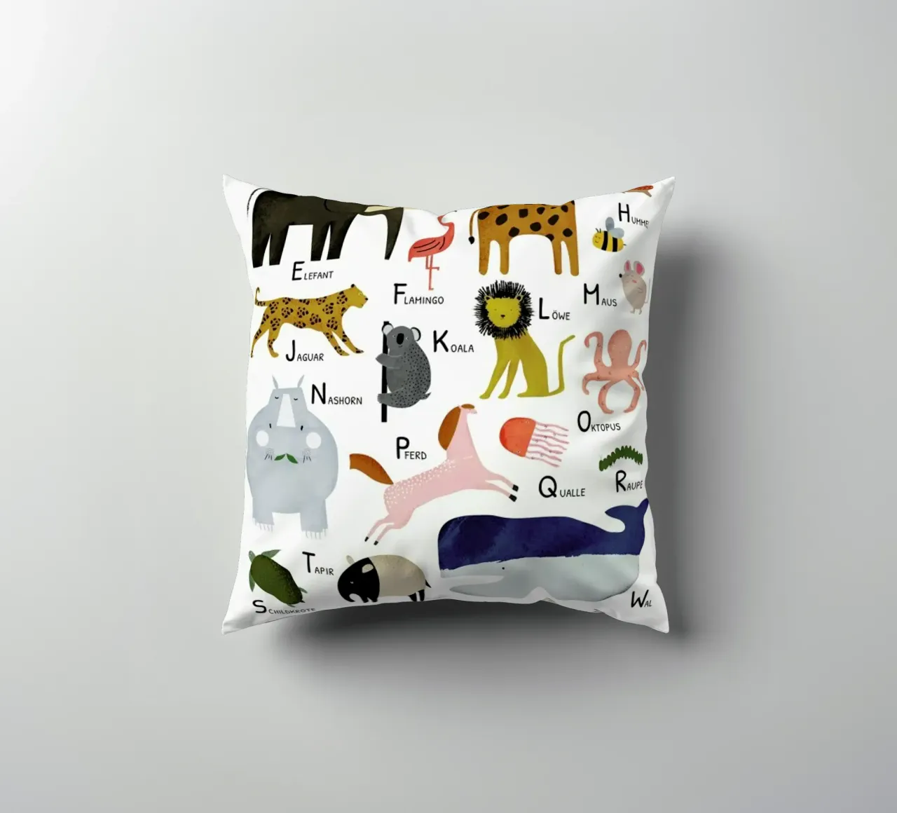 Tiere von A bis Z cuscino da Little Flourishes