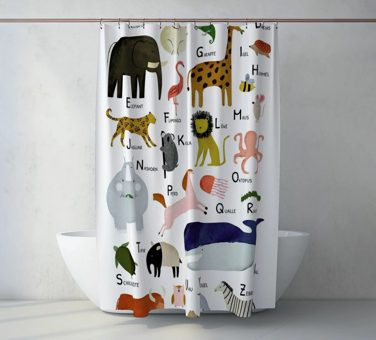 Tiere von A bis Z Duschvorhang von Little Flourishes