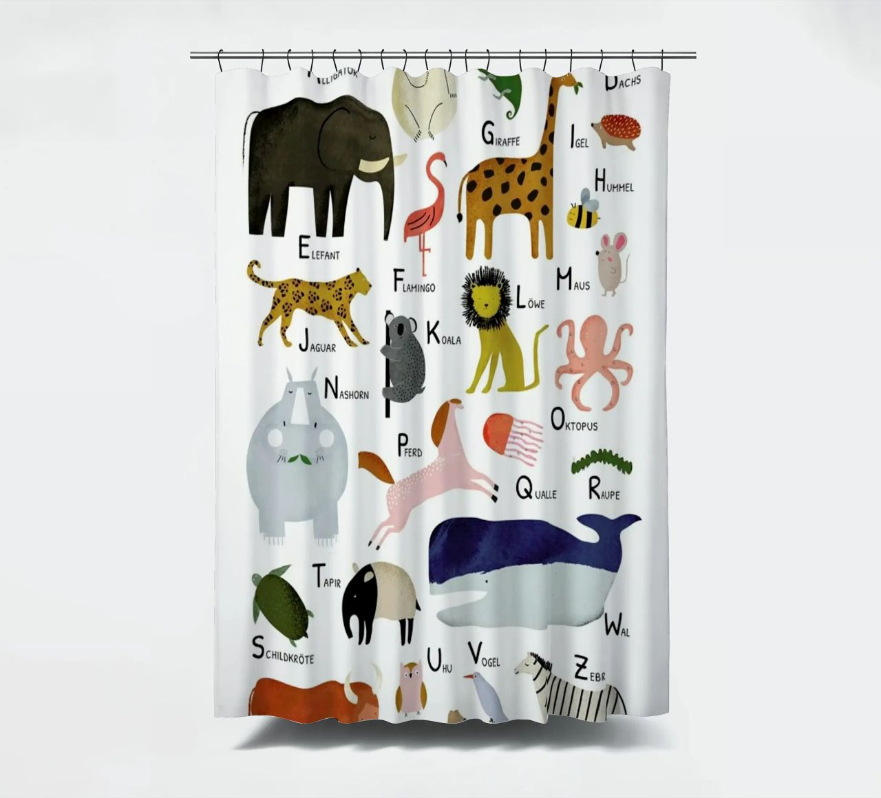 Tiere von A bis Z Duschvorhang von Little Flourishes