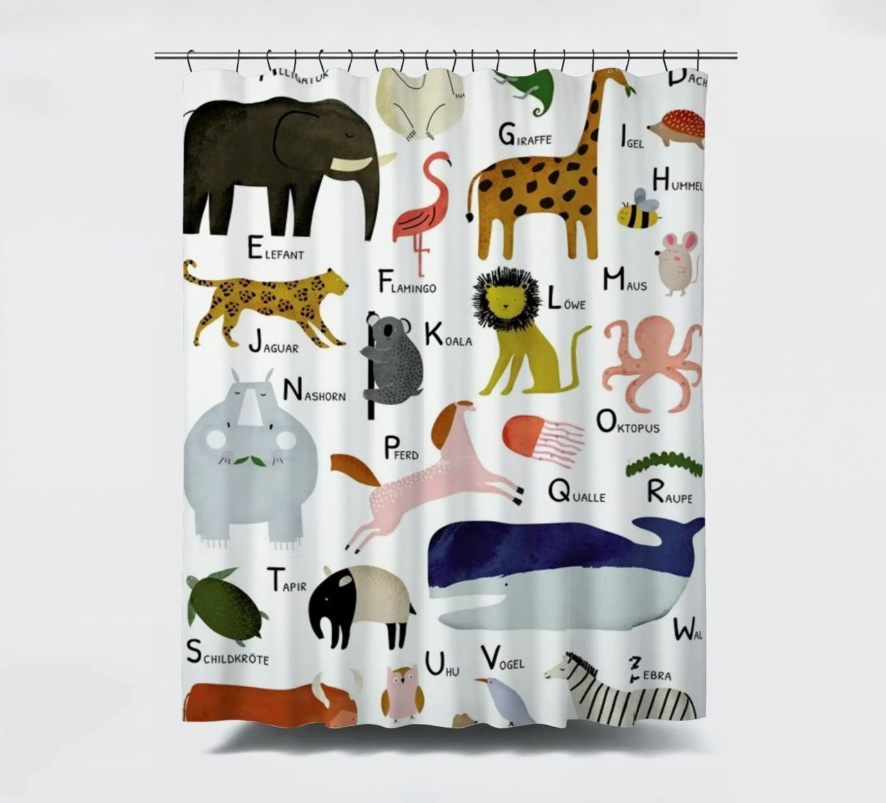 Tiere von A bis Z Duschvorhang von Little Flourishes
