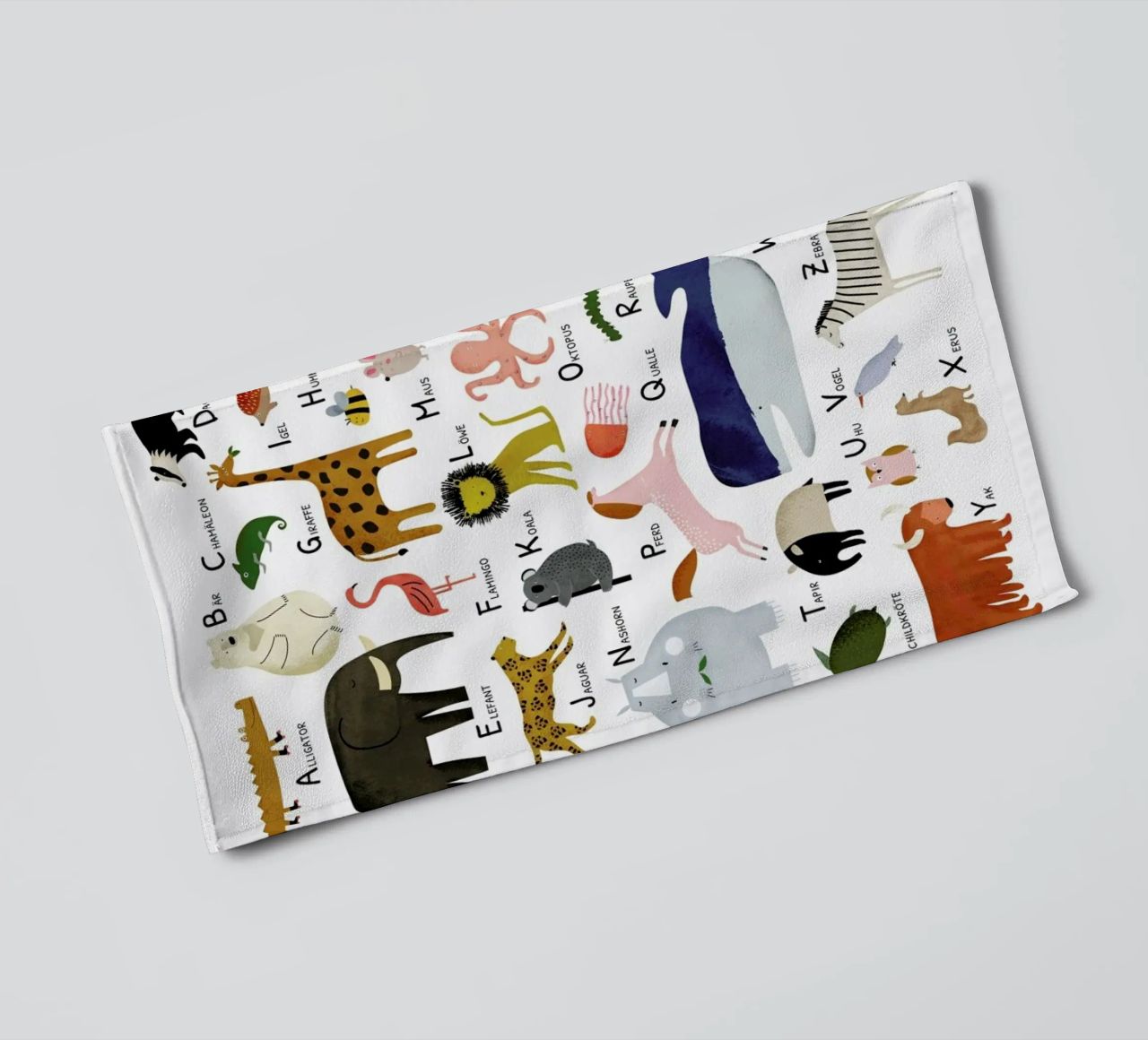 Tiere von A bis Z towel by Little Flourishes