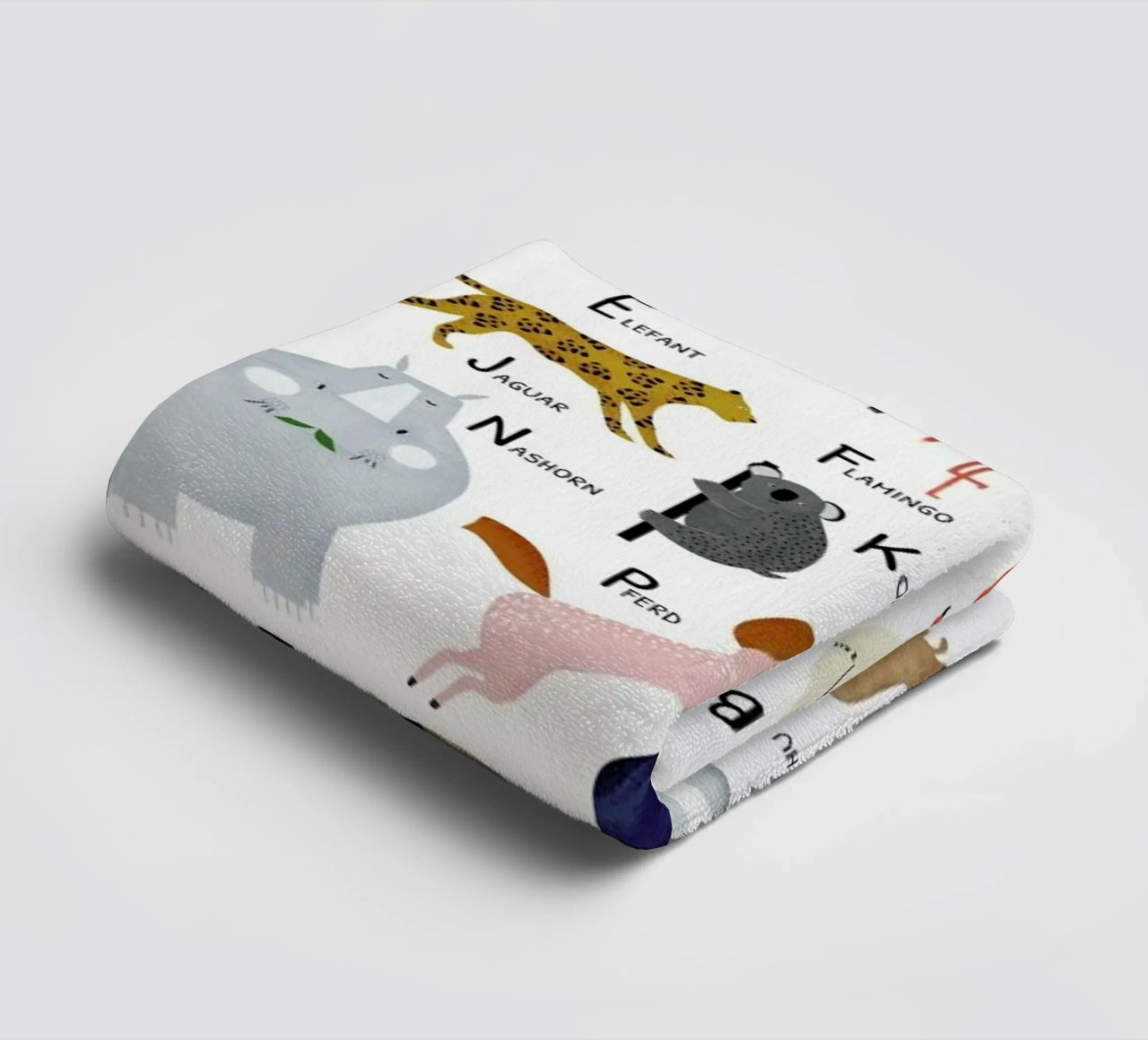 Tiere von A bis Z towel by Little Flourishes