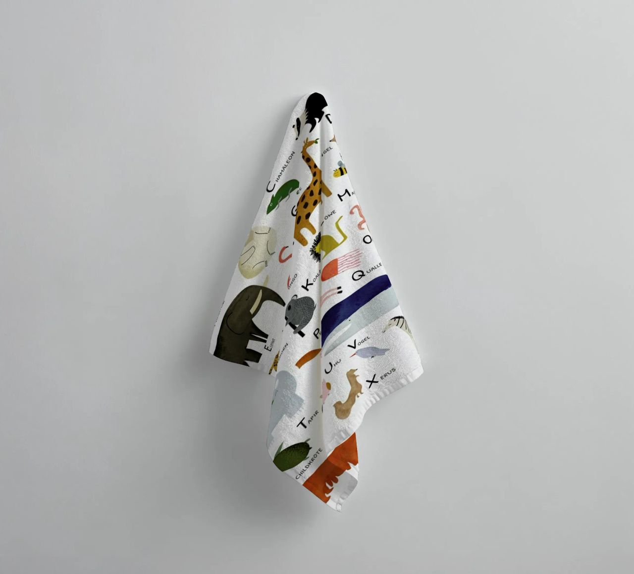 Tiere von A bis Z towel by Little Flourishes