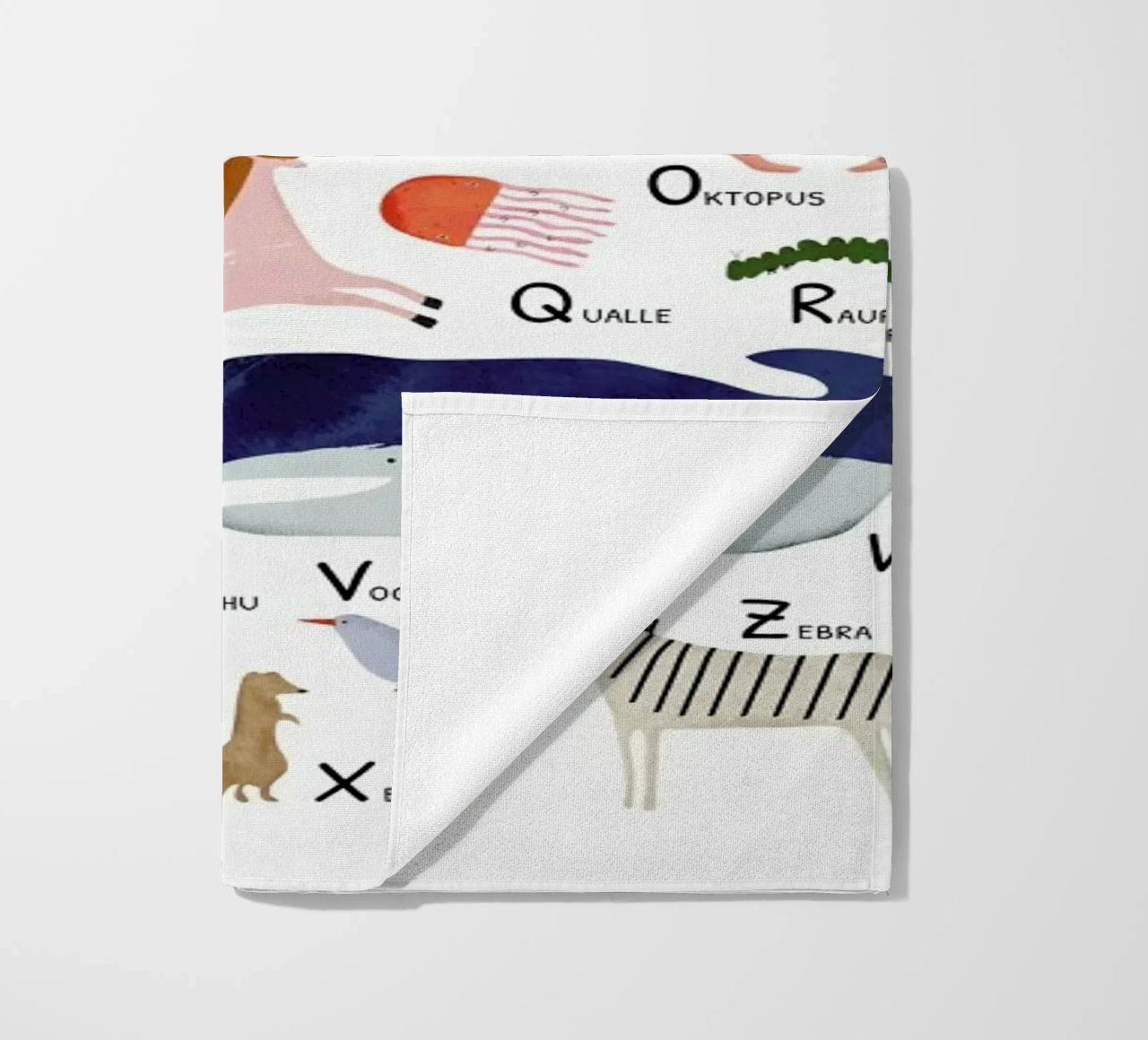 Tiere von A bis Z beach towel by Little Flourishes
