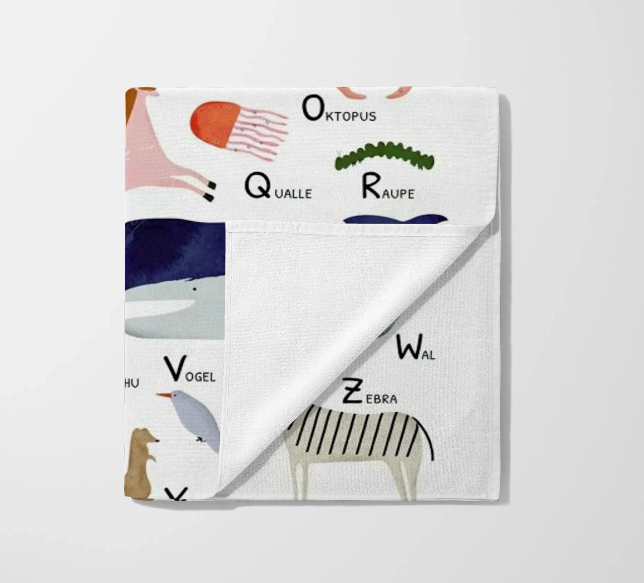 Tiere von A bis Z beach towel by Little Flourishes