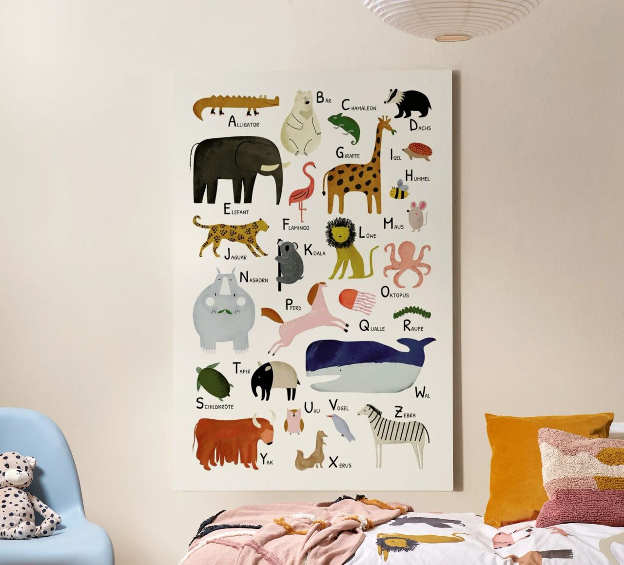 Tiere von A bis Z canvas by Little Flourishes
