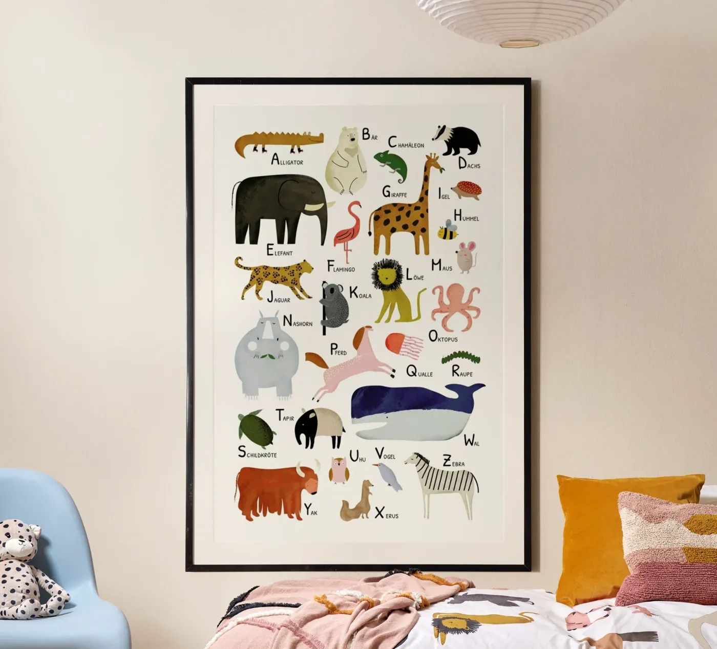 Tiere von A bis Z poster by Little Flourishes