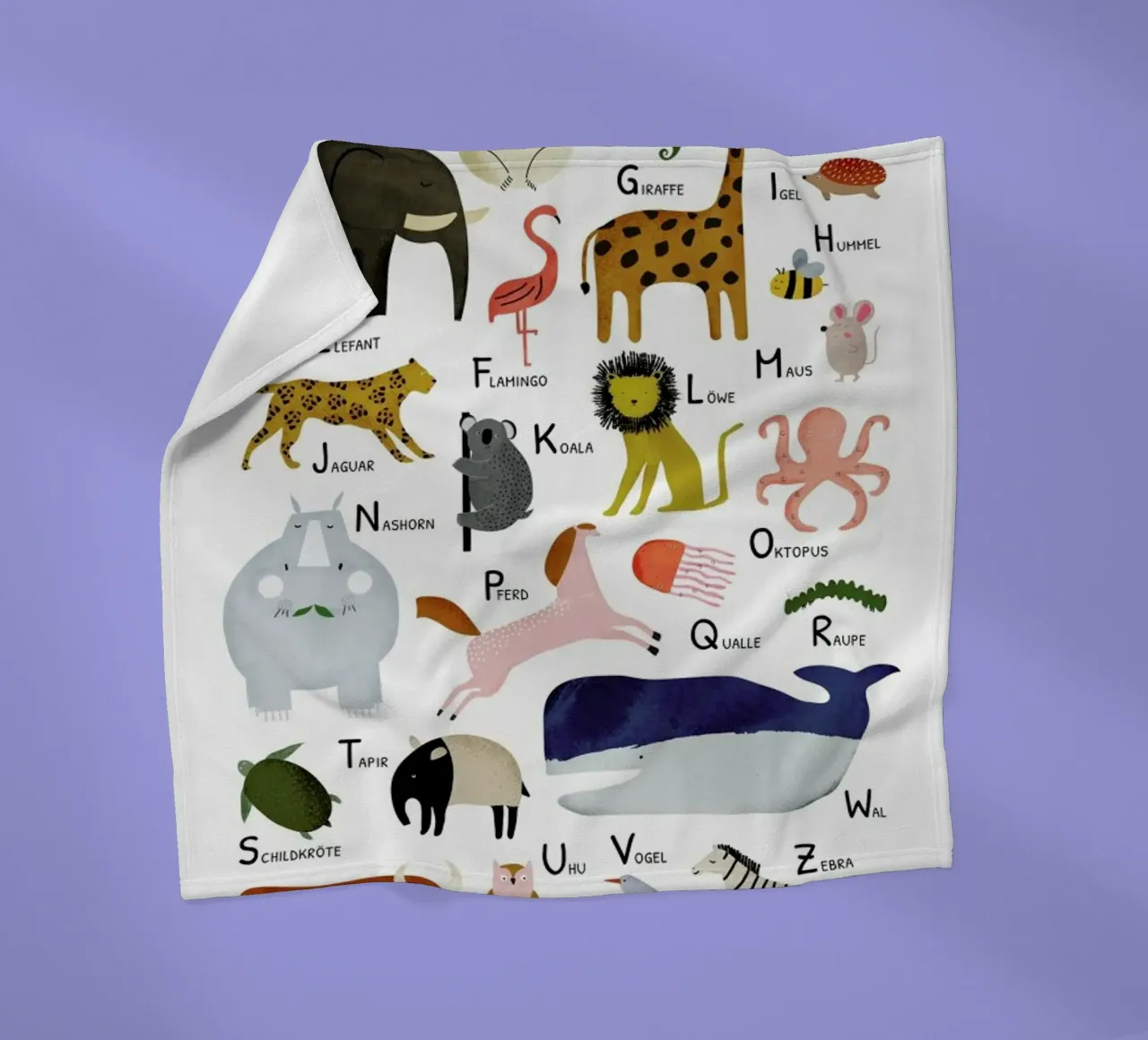 Tiere von A bis Z fleece blanket by Little Flourishes