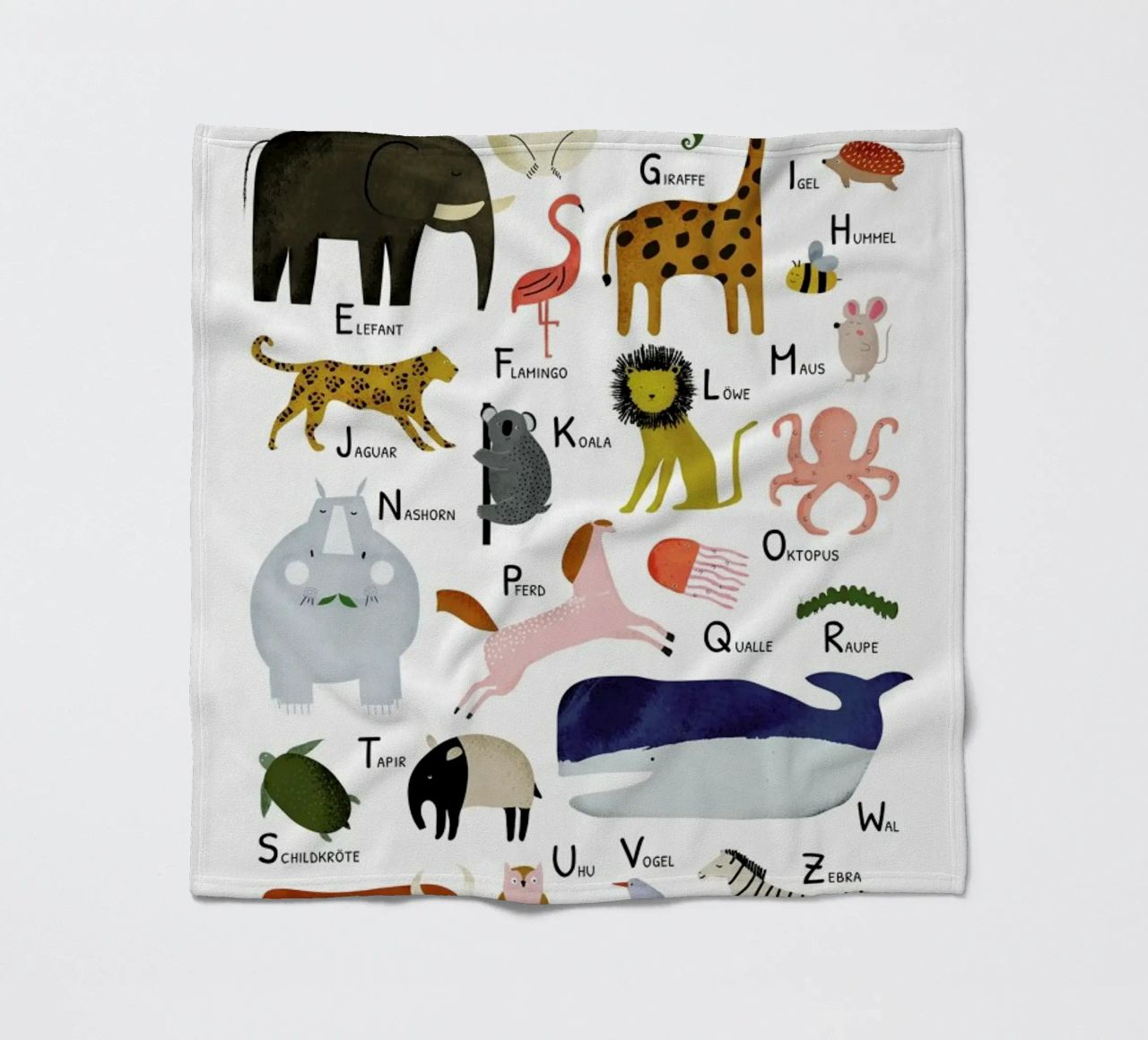 Tiere von A bis Z Fleecedecke von Little Flourishes