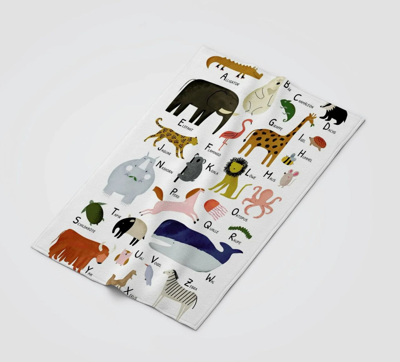 Tiere von A bis Z Fleecedecke von Little Flourishes