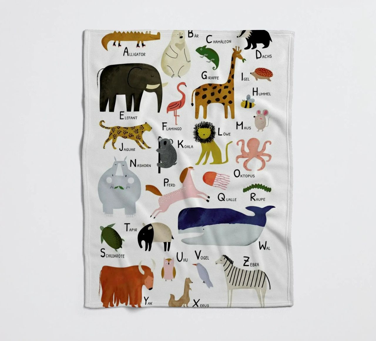 Tiere von A bis Z Fleecedecke von Little Flourishes