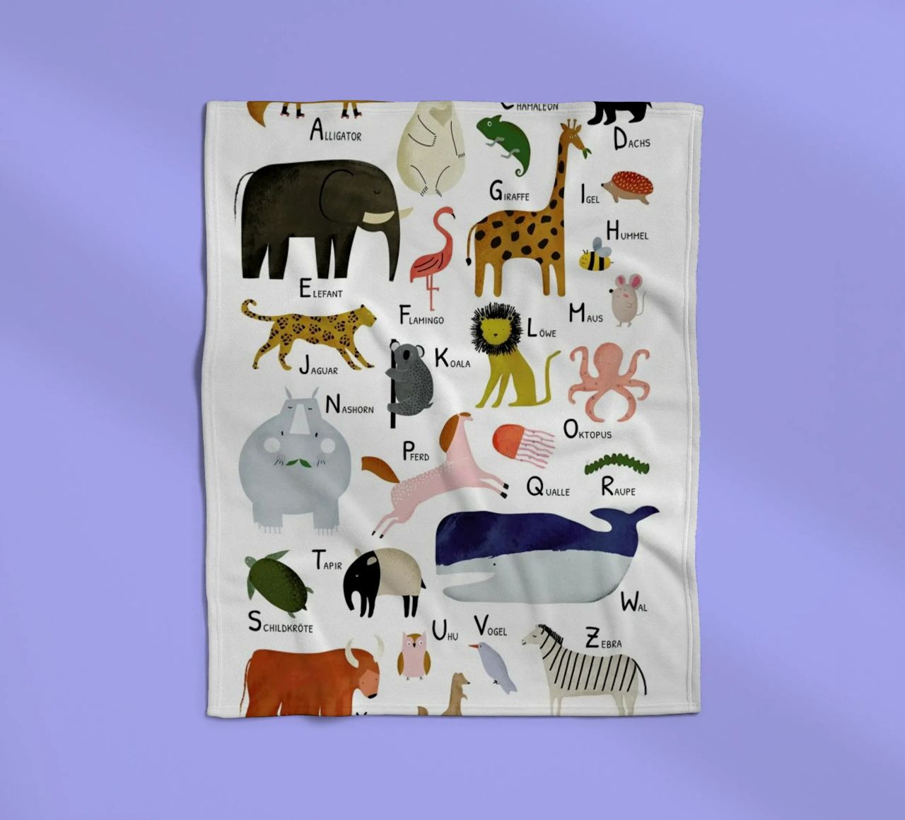 Tiere von A bis Z Fleecedecke von Little Flourishes