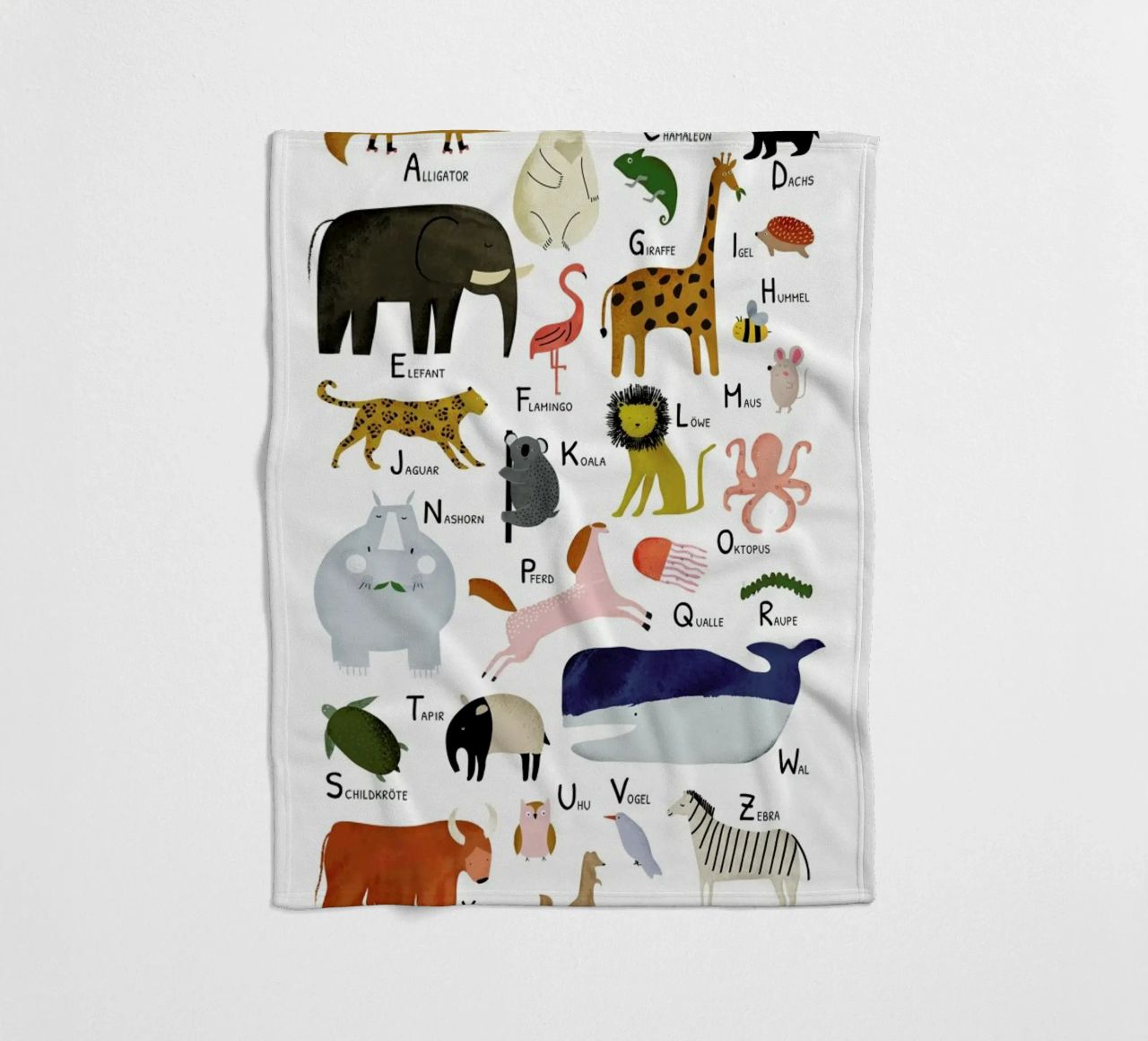 Tiere von A bis Z Fleecedecke von Little Flourishes