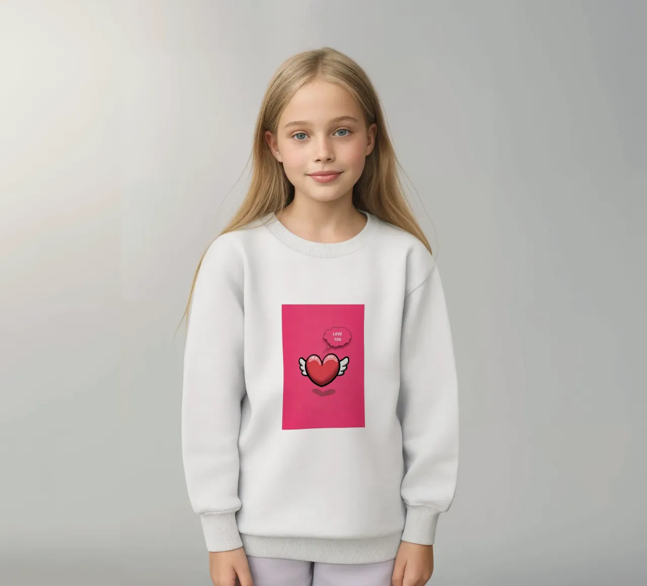 Sussurri del cuore in rosa felpa bambino da Carinaprint