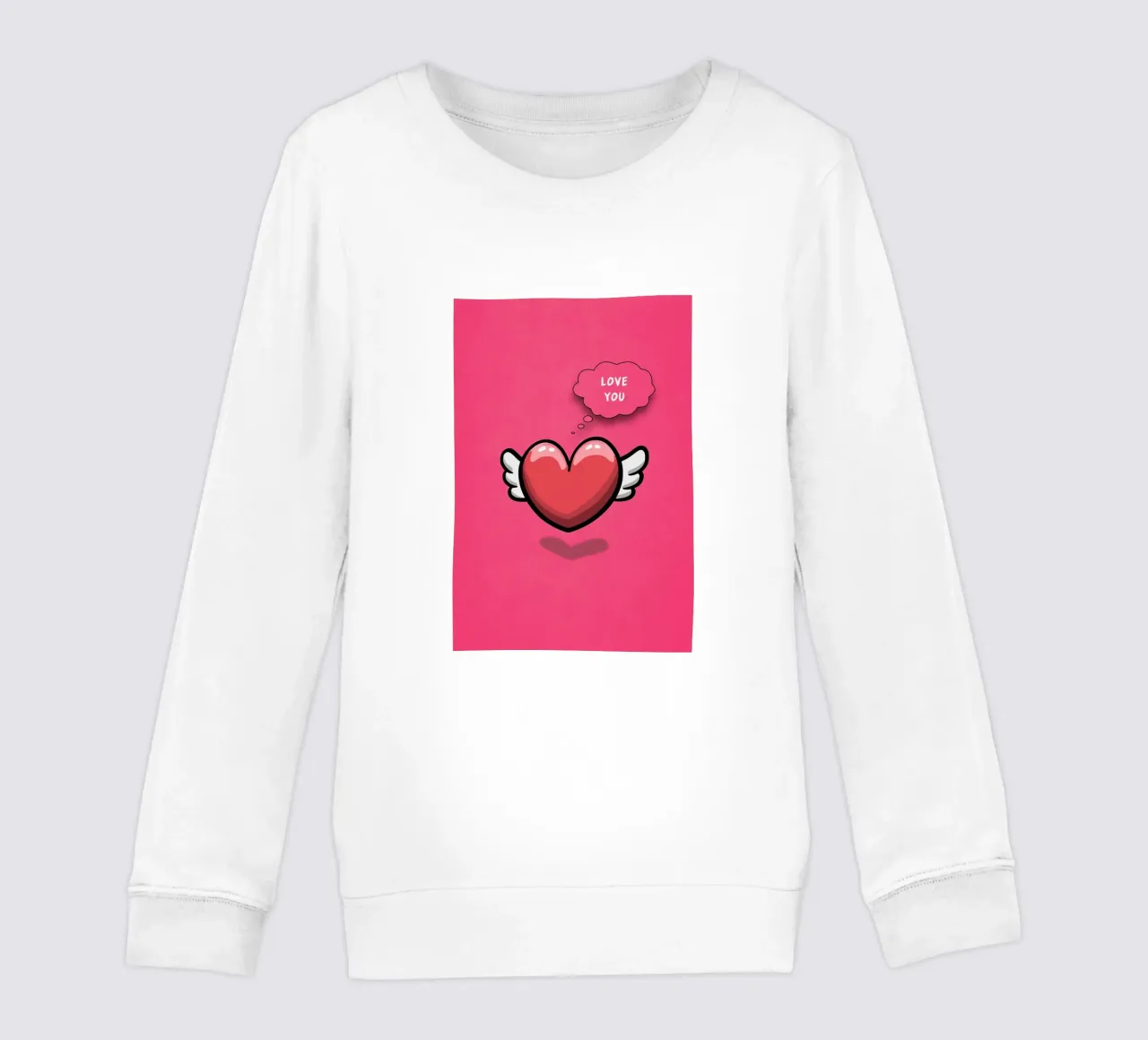 Sussurri del cuore in rosa felpa bambino da Carinaprint
