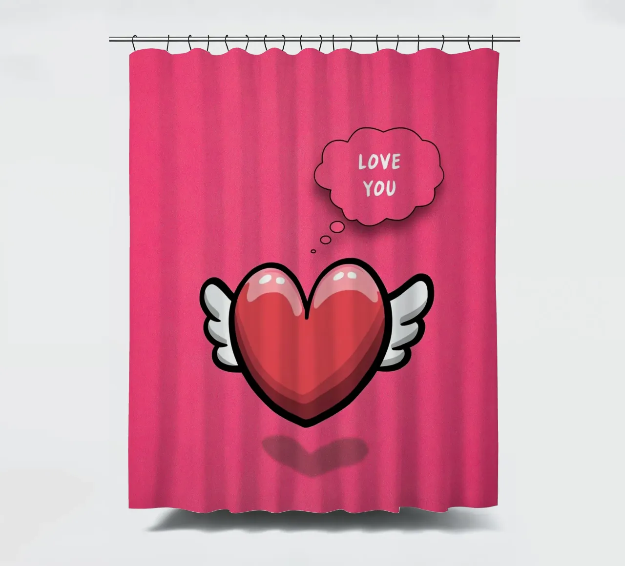 Whispers of the heart in pink shower curtain by Carinaprint