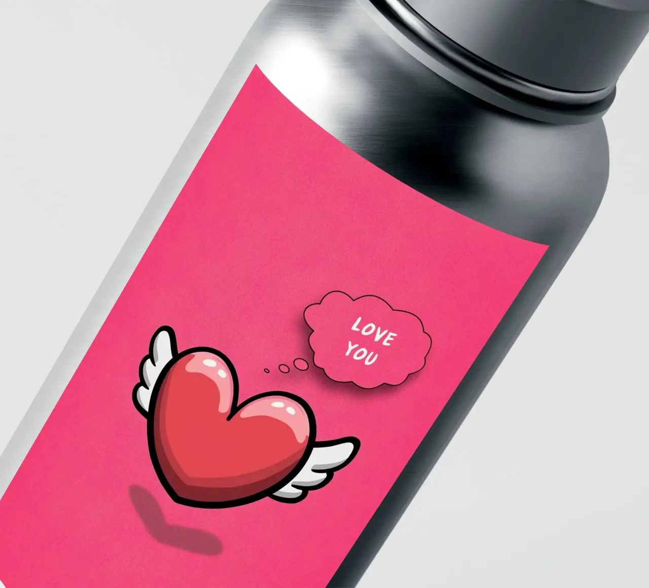 Whispers of the heart in pink sticker by Carinaprint
