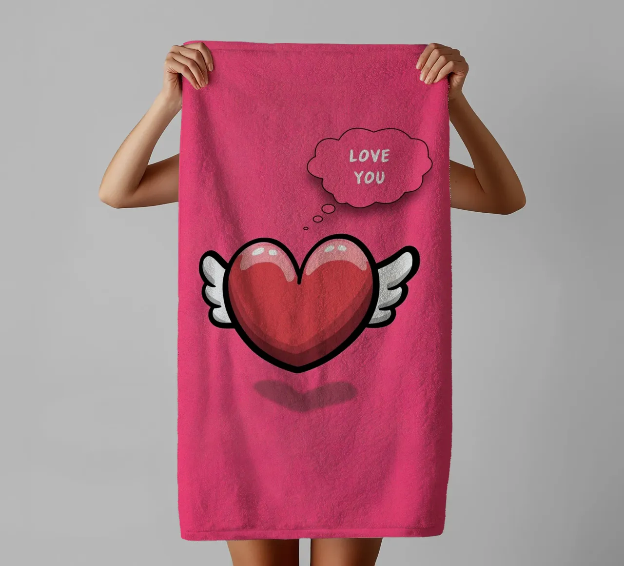 Sussurri del cuore in rosa asciugamano da bagno da Carinaprint