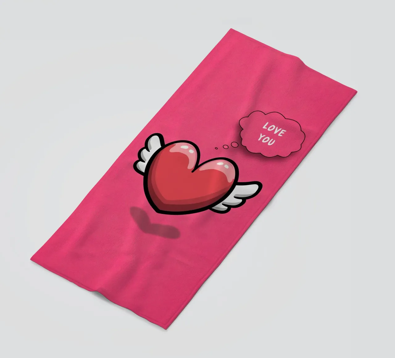 Sussurri del cuore in rosa telo mare da Carinaprint
