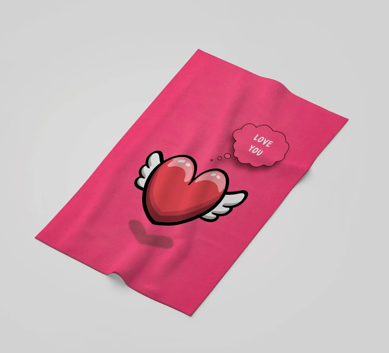 Sussurri del cuore in rosa telo mare da Carinaprint