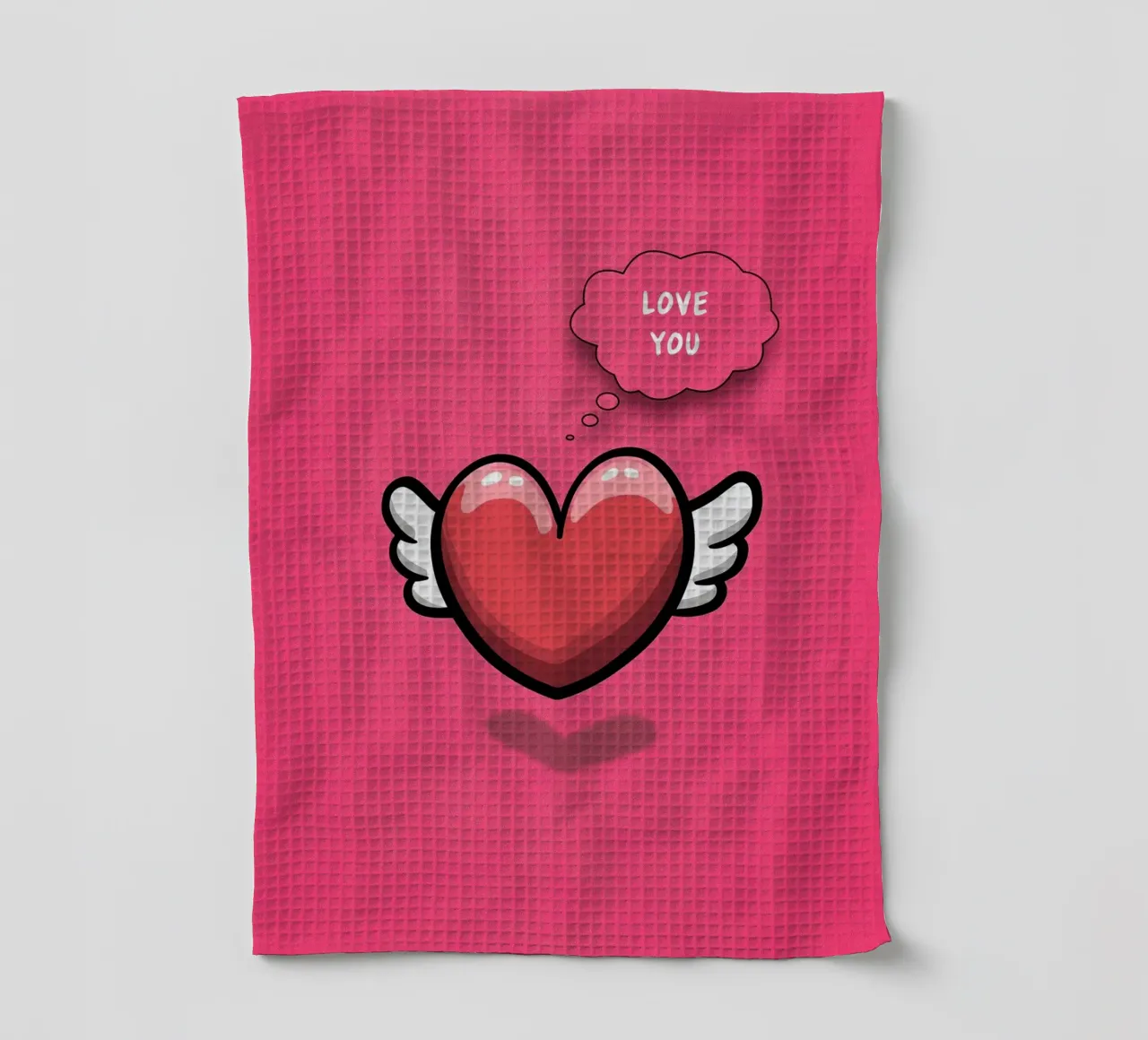Sussurri del cuore in rosa canovaccio da cucina da Carinaprint