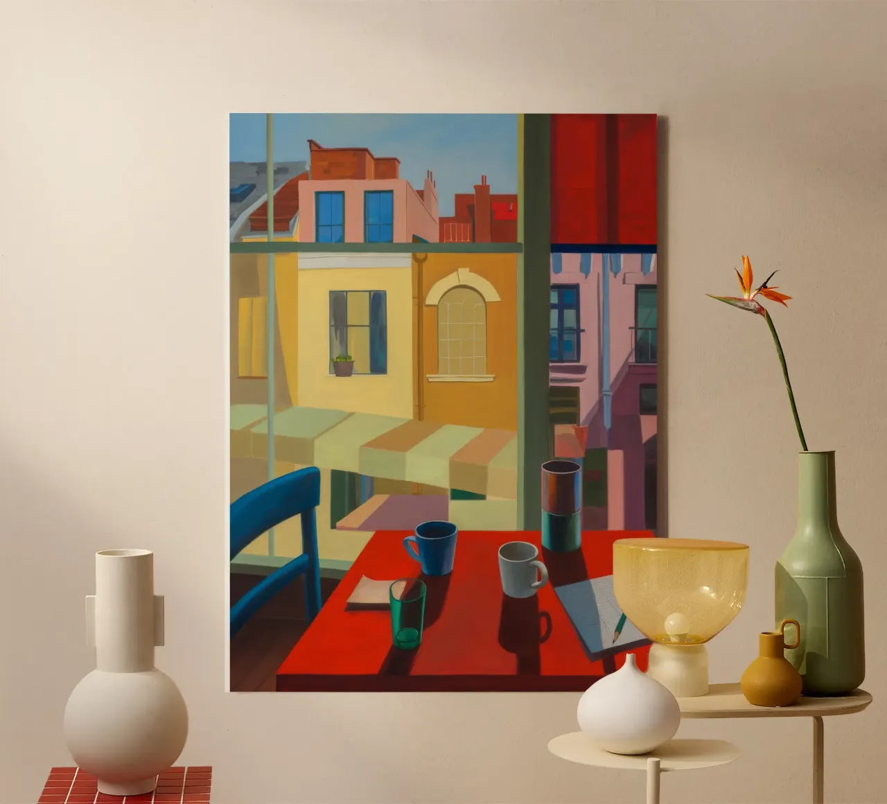 Sunset Red Perspective canvas with Floater frame by Mystic Grain