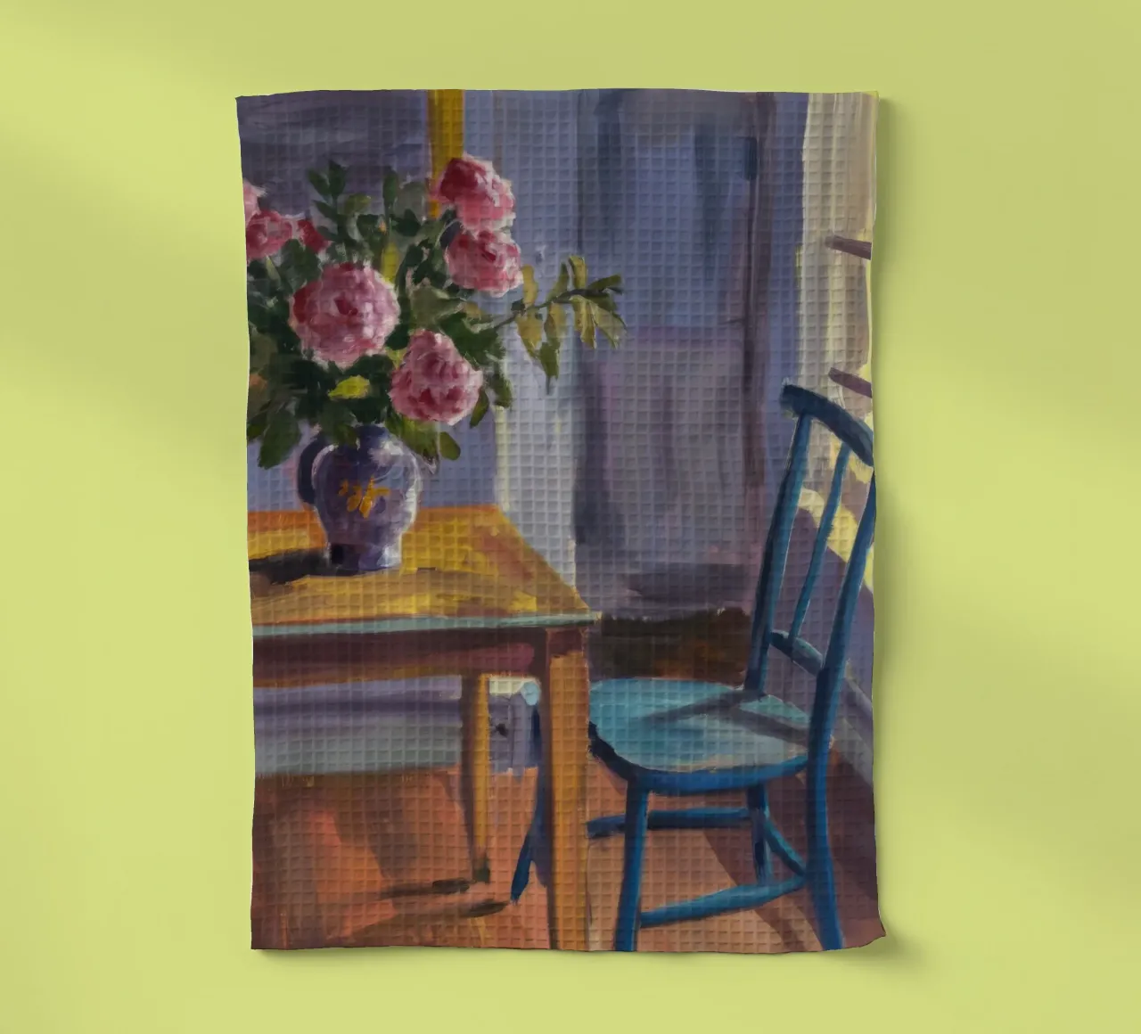 Petal Silence Corner tea towel by Mystic Grain